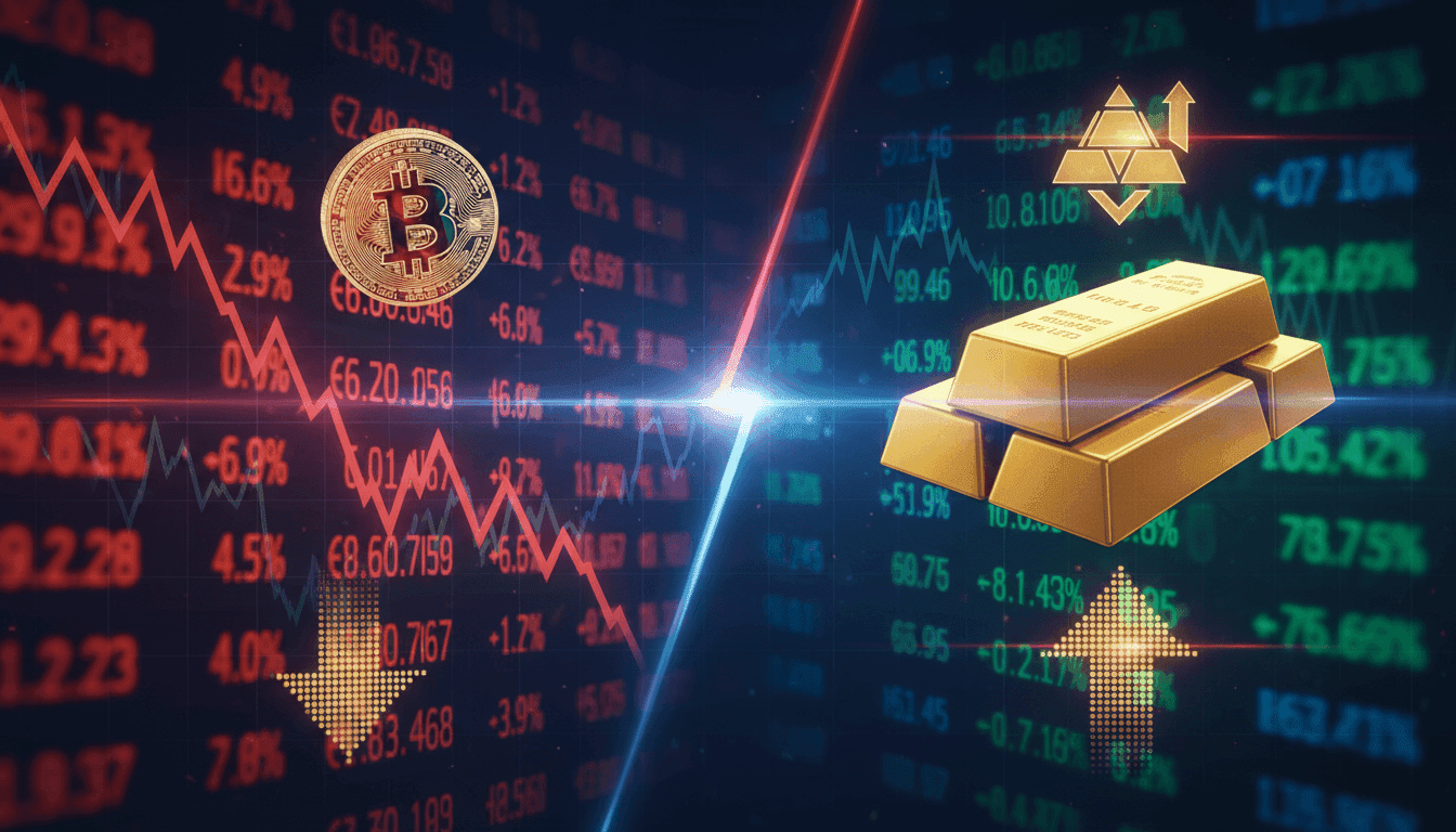Bitcoin's Downturn Contrasts Gold's Rise Amid Shifting Investor Sentiment