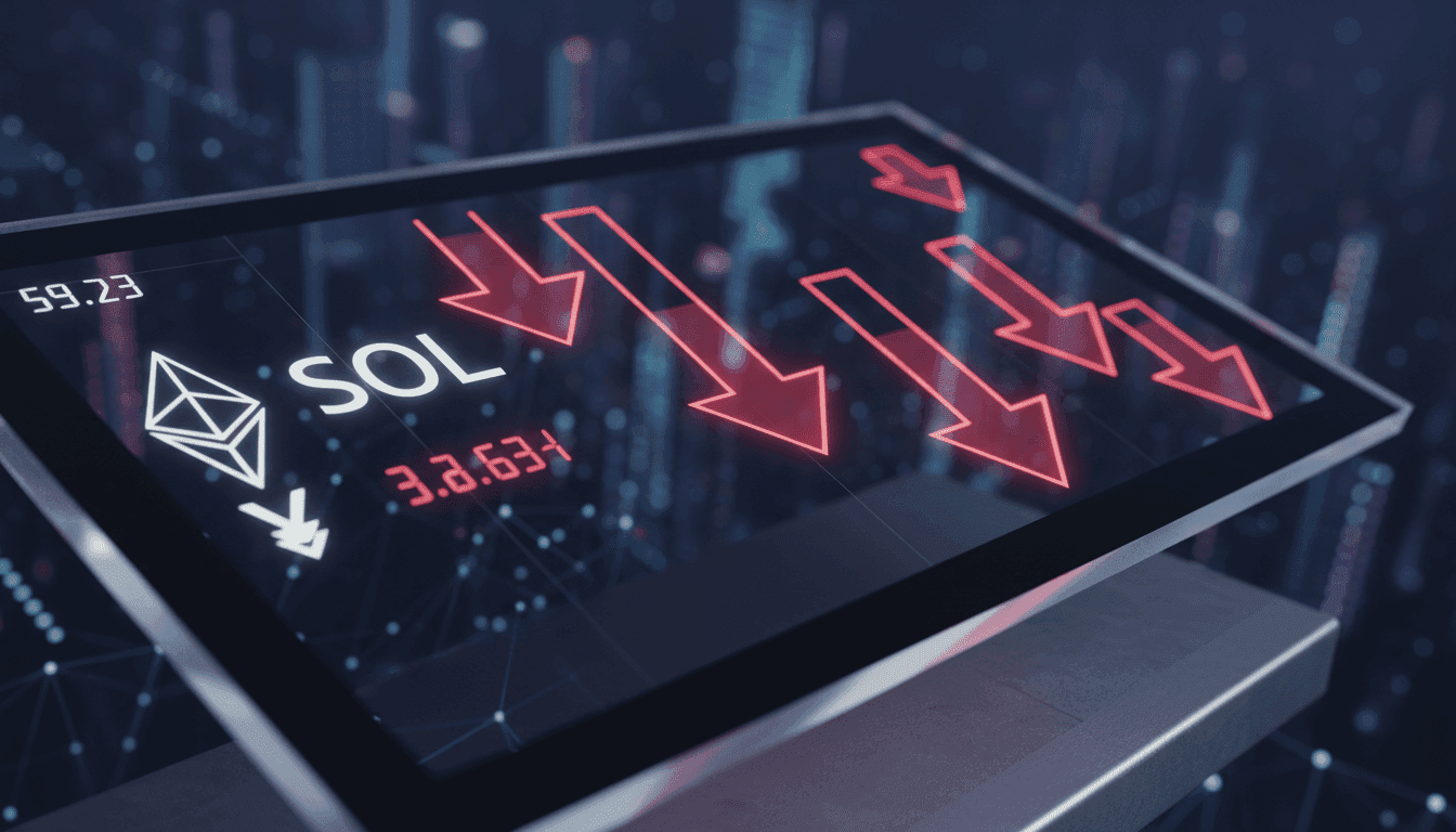 CoinDesk 20 Dips as Solana and Ethereum Lead Declines